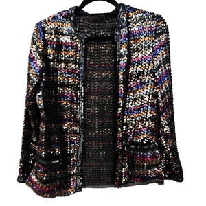 Vintage | 80s Partique New York Multicolor Bedazzled Sequined Jacket Blazer Sz M
